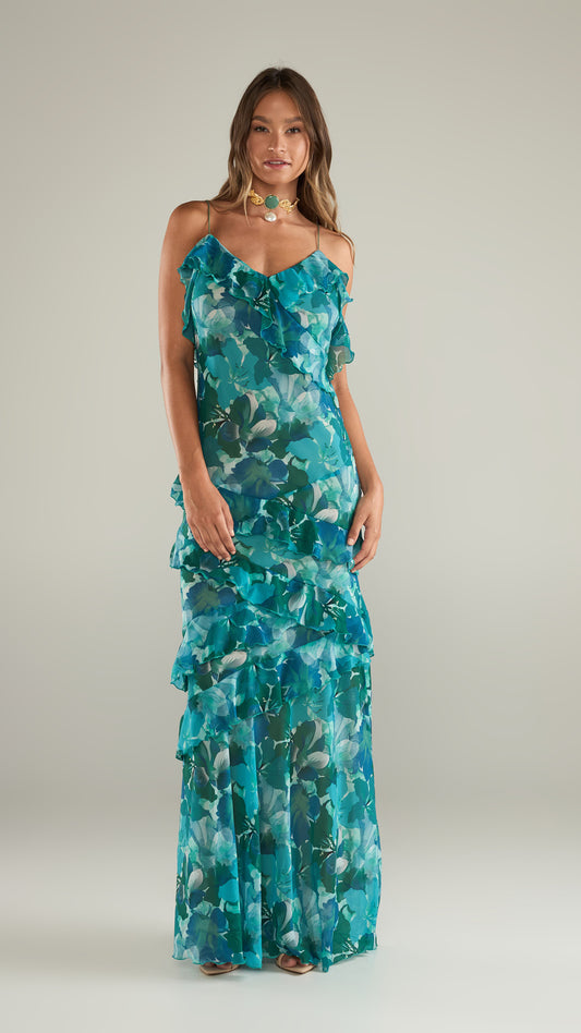 SAYLOR MAXI DRESS WITH RUFFLES